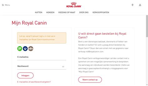 royal canin webshop login